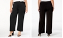 NY Collection Petite Plus Size Pull-On Wide-Leg Pants, Created for Macy's